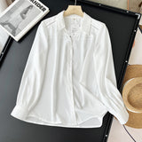 Women T-Shirt White Long Sleeve Shirt Women Spring and Autumn Top