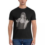 Vintage Finger T-Shirts for Men Crewneck Cotton T Shirt