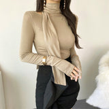 Women Long Sleeve Shirt Female Purple White