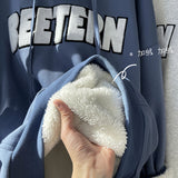 Men Hoodie Sweater Men's Autumn and Winter Korean Style Trendy Letters Loose and Warm Top