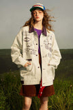 Unisex Jacket Autumn Vintage Color Matching Jacket Women's Clothing
