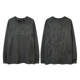 Men Long Sleeve Shirt Embroidered High Street Long Sleeve T-shirt Men and Women Loose Fashion Autumn Winter Coat