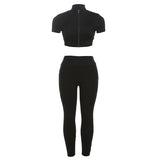 Women Co-Ord Set Fall Women's Clothing Slim Short-Sleeved Tops Leisure