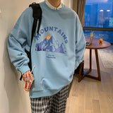 Men Hoodie Crew Neck Sweater Men Harajuku Style Loose Casual Print