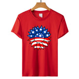 Women's Independence Day T Shirt T-shirt Women's Short-Sleeved Shirt Sunflower Print