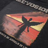 Men Hoodie Angel Character Printed Sweater Men's Washed and Worn Loose Hooded Pullover Top