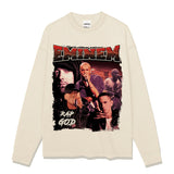 Detroit Eminem T Shirt Eminem Printed Retro Washed Old Cotton T Shirt