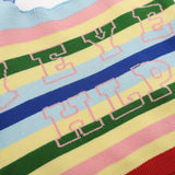 Women Vest Color Striped Vest Girls' Summer Short Letters Top