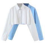 Women T-Shirt Short Shirt Women's Autumn Single-Breasted Top