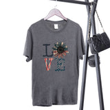 Women Independence Day T Shirt Printed Short Sleeve T-shirt