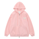 Men Hoodie Butterfly Printed Hoodie Men's Two-Way Zipper Cardigan Sweater Spring and Autumn