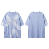 Men T Shirt Hiphip Letter Embroidered Short Sleeve T-shirt Men and Women Couple