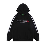 Men Hoodie Sports Loose Hooded Sweater Striped Stitching Long Sleeve Pullover Casual Top