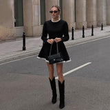 Women Dresses Fall Slim Fit Hip Skirt Long Sleeve Dress