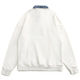 Men Fleece Lined Hoodie Multicolor Hoodie Men's Ins Loose Letter Embroidery Polo Top