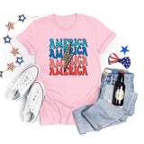 National Flag Day T Shirts Summer Women's Short Sleeve T-shirt Independence Day round Neck