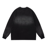 Men Long Sleeve Shirt Letter Graffiti Distressed Long Sleeve T-shirt Men and Women Hip Hop Retro Loose