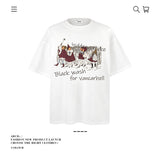 American vintage street T-shirt pure cotton men's and women's summer loose