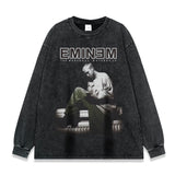 Detroit Eminem T-Shirt Vintage Loose Crew Neck T-Shirt