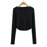 Women T-Shirt Long Sleeve Bottoming Shirt Women's Short T-shirt