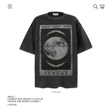 American vintage street T-shirt pure cotton retro men's and women's summer loose