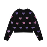 Women Sweater Short Knitwear for Girls Autumn Casual Short Long-Sleeved Sweater