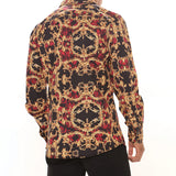 Men Shirt Autumn Printed Long Sleeve Slim Fit Men's Shirt