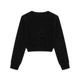 Women Sweater Short Sweater for Girls Spring and Autumn Leisure round Neck Long Sleeve