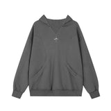 Men Hoodie Metal Decorative Loose Long Sleeve Pullover Hoodie Autumn