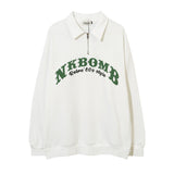 Men Hoodie Sheep Printing Lapel Sweater Boys Spring and Autumn Half Zipper Polo Shirt