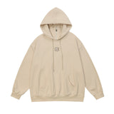 Men Hoodie Turtleneck Hooded Sweater Simple Letter Embroidered Long Sleeve Loose Pullover Hoodie