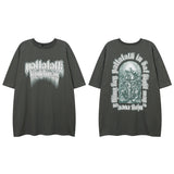 Men's T Shirt Graffiti Printing Short-Sleeved T-shirt Men's and Women's Hiphop