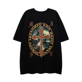 Men T Shirt Printed Short Sleeve Men's and Women's Loose Vintaget T-shirt