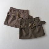 Women Skirt Tooling Style Skirt Short Leather Skirt