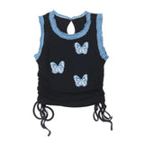 Women Vest Short Summer Sleeveless Spaghetti Straps Outerwear Waistcoat Top
