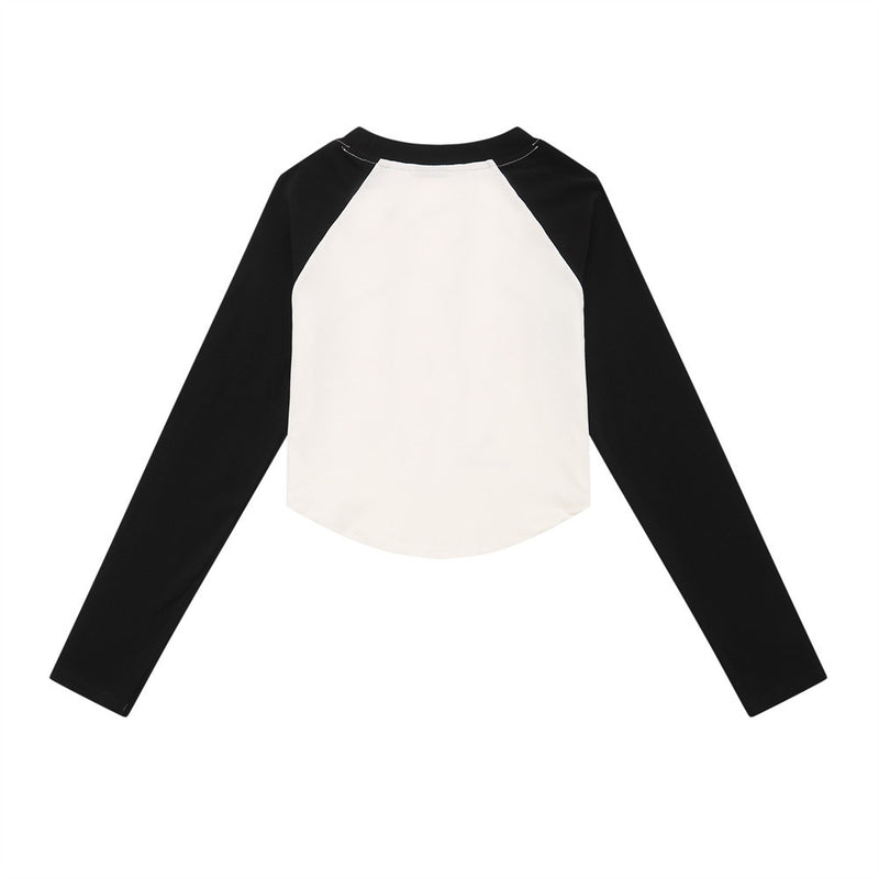 Women Long Sleeve T-shirt Multicolor Printing Long Sleeve T-shirt Girls Autumn Crew Neck
