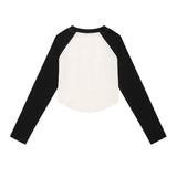Women Long Sleeve T-shirt Multicolor Printing Long Sleeve T-shirt Girls Autumn Crew Neck