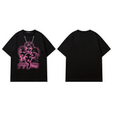 Men T Shirt Butterfly Print Short Sleeve Men's and Women's Loose Vintaget T-shirt