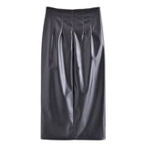 Women Skirt Autumn Pu Sheath Mid Skirt