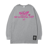 Men's Long Sleeve Shirt Long Sleeve T-shirt Men's Autumn Letter Print Loose round Neck