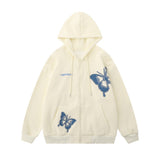 Men Hoodie Butterfly Paste Cloth Embroidery Hooded Jacket