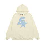 Men Hoodie Letter Embroidered Hot Fix Rhinestone Hooded Sweater Men's Autumn Loose