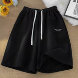 Men Sweatpants Waffle Shorts Men's Summer Retro Loose Casual