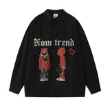 Men Long Sleeved T Shirt Printed Long Sleeve Shirt Men Spring and Autumn Loose Casual Outerwear Coat Shirt