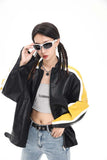Unisex Jacket Fall Color-Blocking Zip Jacket Women's