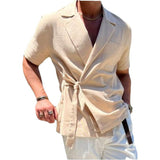 Men Suits Vests Summer Men's Short Sleeve Shirt Coat