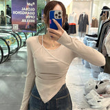 Women's Long Sleeve Shirt Women's Slim Hem Long Sleeve