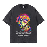Youth men ONE PIECE oversize Faded Vintage T Shirts Anime