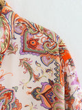 Women T-shirt Fall Women's Clothing Lapel Long Sleeve Loose Printed Shirt