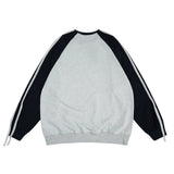 Men Hoodie Letter Gradient Printing Color-Block Crew Neck Sweatshirt